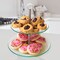 Chef Buddy Two Tier Round Glass Dessert Stand Stainless Steel Base 9.75"